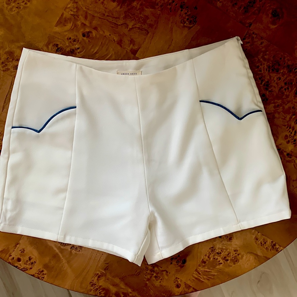High waisted white shorts
